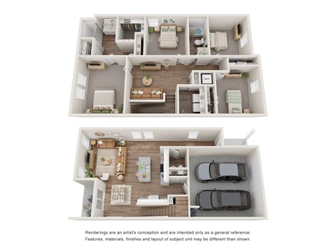 Floor plan for 4 beds, 2.5 baths, 1904 sqft